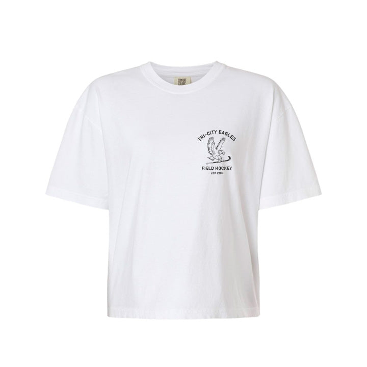 Short White T-Shirt - Crest Logo Vintage